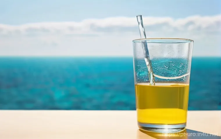 소변색으로 알 수 있는 건강 상태 - **Prompt for Ideal Hydration:**
"A vibrant, high-definition photograph of a clear, elegant glass...