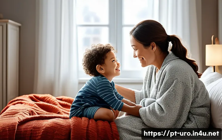 야뇨증 치료와 예방 방법 - **Prompt 1: Supportive Family Moment**
A heartwarming scene featuring a diverse family. A child,...